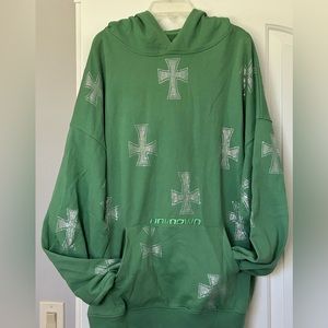 Unknown London Green Rhinestone Hoodie Size Medium